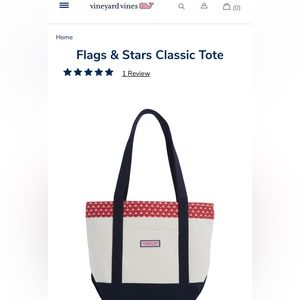 Vineyard vines flag and stars tote